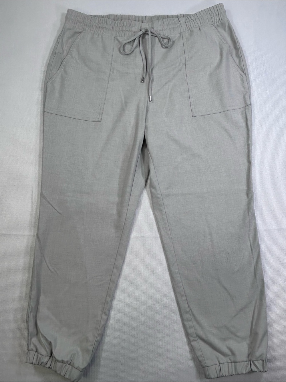 Nine West Pull On Jogger Pants Light Gray XL Elastic Waist Casual